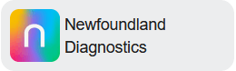 شعار نيوفاوندلاند للتشخيص مع تصميم ملون يتضمن حرف n.