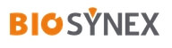 شعار بيوسينكس يتكون من كلمة 'BIO' باللون البرتقالي وكلمة 'SYNEX' باللون الرمادي.